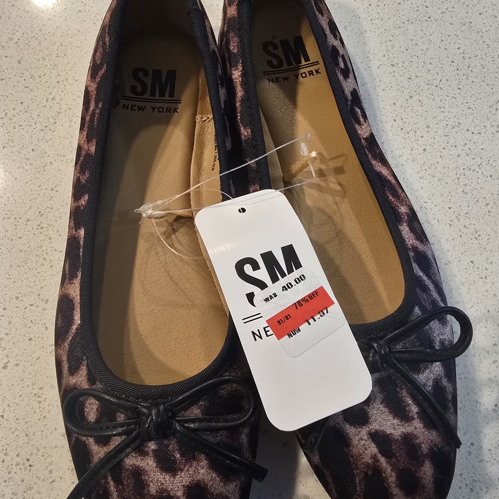 SM New York Animal Print Flats with Black Bow